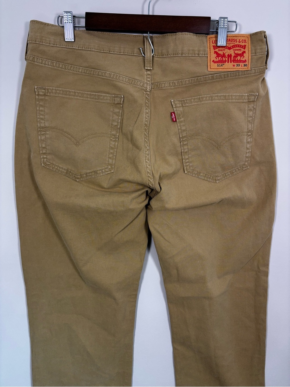 Levi’s 514 Men’s Straight Fit Stretch Jeans W33 L30 Mustard Brown Tan - Picture 5 of 14